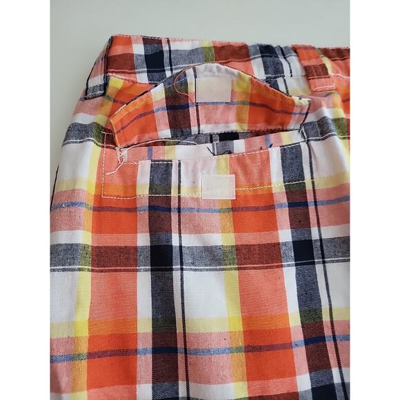 One Tough Brand OTB Shorts Mens Size 40 Orange Blue Plaid Golf Outdoor Cargo - Picture 9 of 9